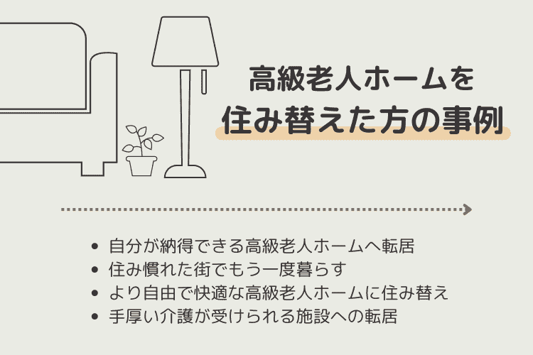 高級老人ホームを住み替えた方の事例